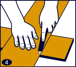 Разрезка spc ламината ножом Разрезка доски ножом