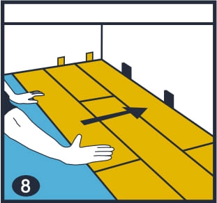 Проверка ровности рядов при укладке spc ламината Проверка ровности рядов